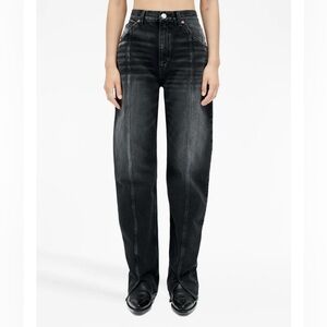 RE/DONE Tailored Jean mid rise loose fit barrel black washed jeans 2-4